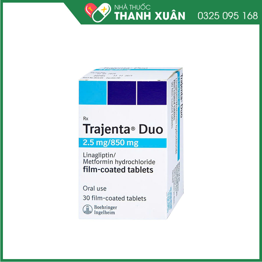 Trajenta Duo 2,5mg/850mg thuốc điều trị đái tháo đường tuýp 2